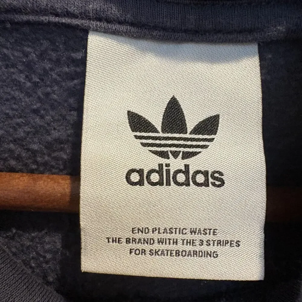 Adidas Hoodie Men Large Navy Maite Lets Go Pullover Skateboarding Trefoil HM9361